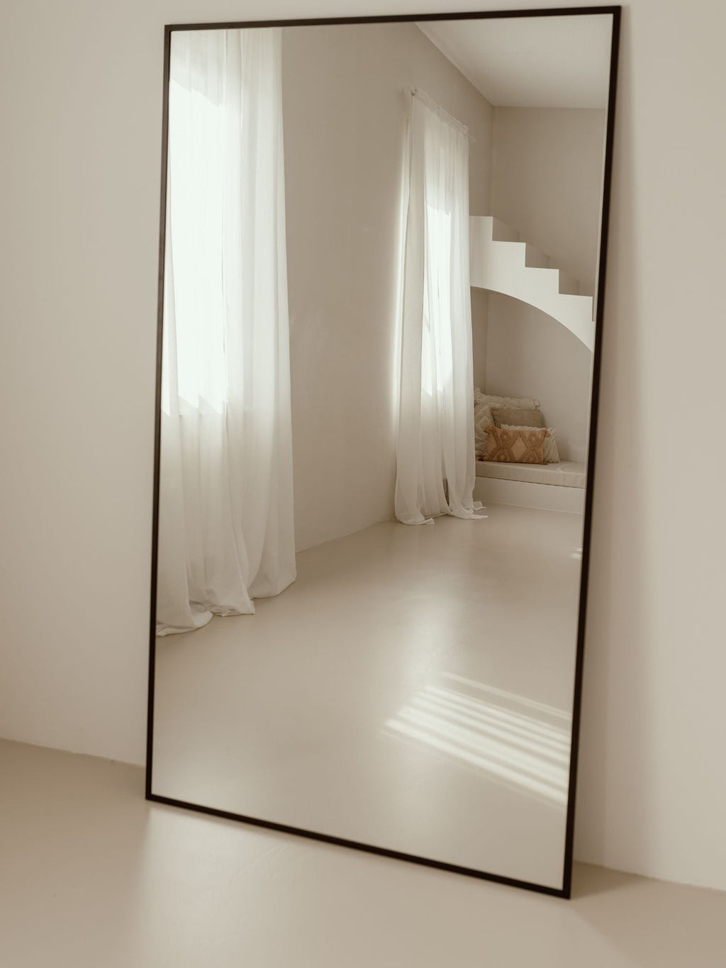 Large Rectangular Standing Mirror, 180x100 cm, Black