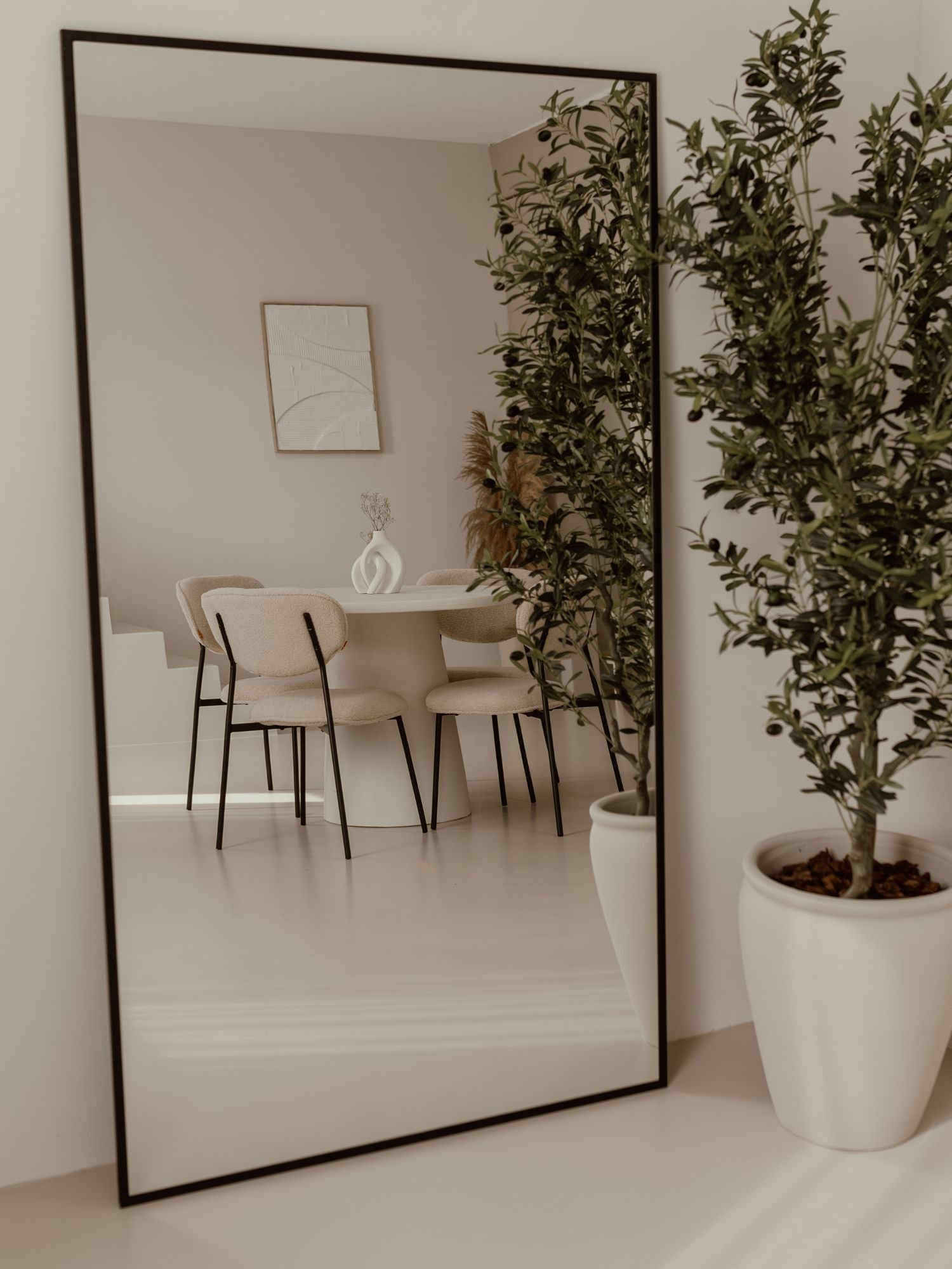 Large Rectangular Standing Mirror, 180x100 cm, Black