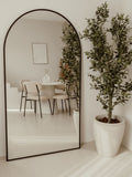 Large Standing Oval Mirror 180x100 Black