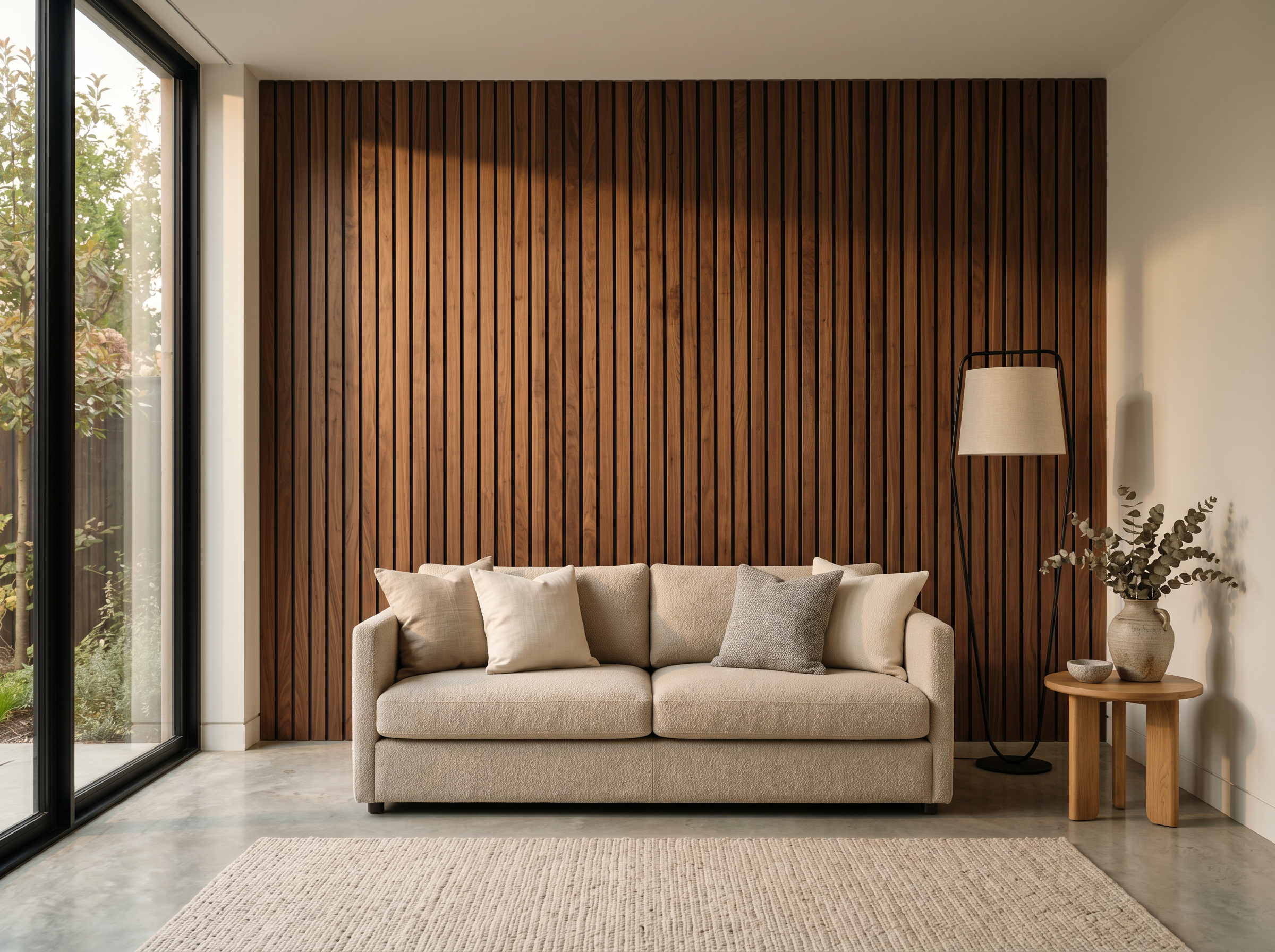 Brunello Prestige — Walnut Acoustic Wall Panel 270 × 110 cm